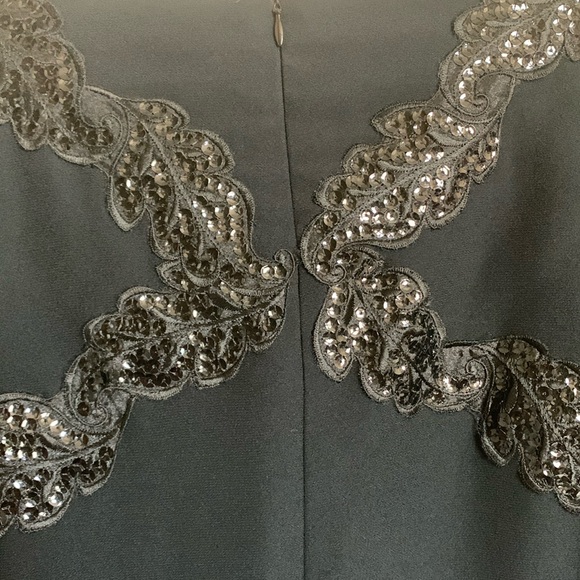 Vintage Carolina Herrera Mini Cocktail Dress With Sequins Size 14 - Picture 3 of 5